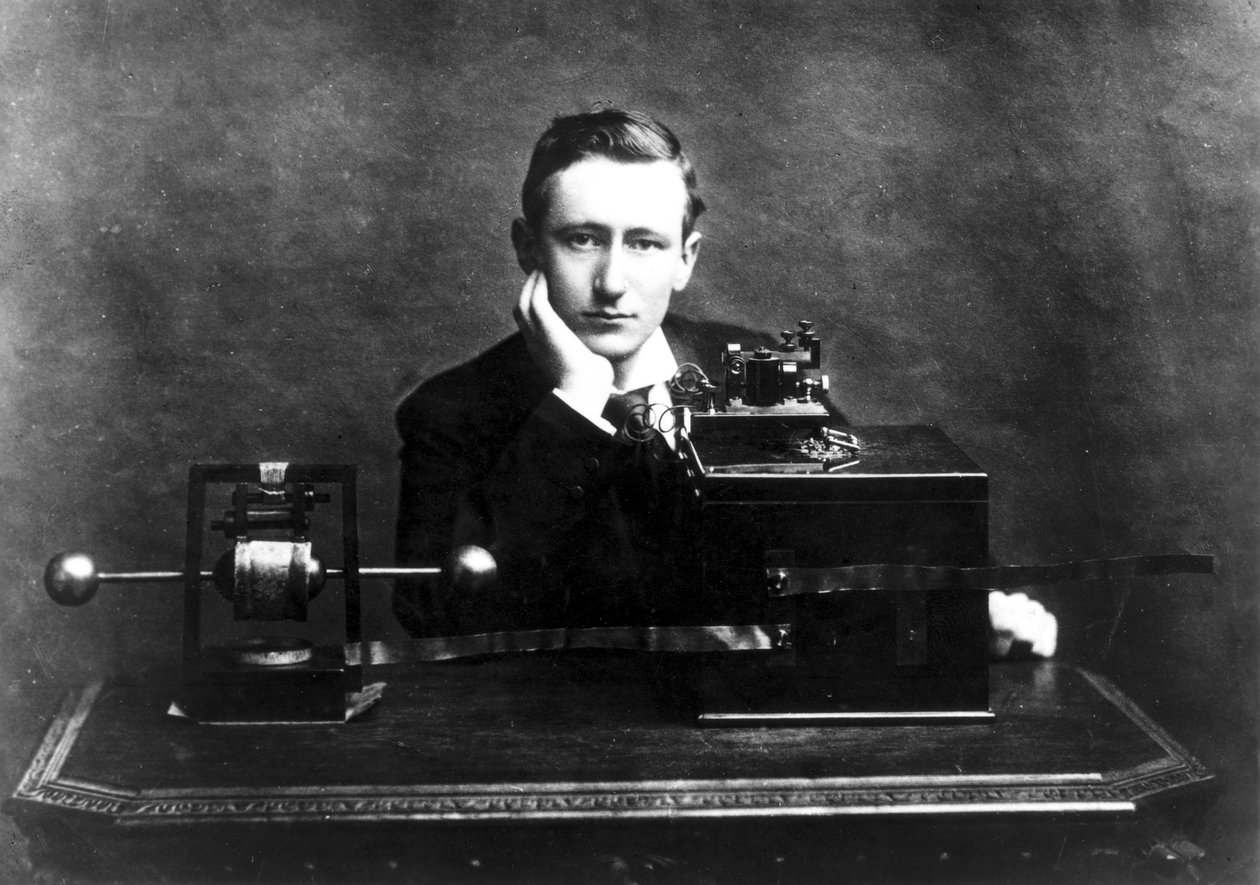Guglielmo Marconi, italský rozhlasový průkopník, c 1900 od Unbekannt