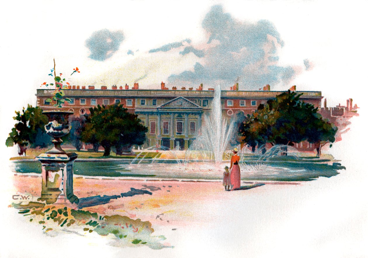 Hampton Court, východní fronta od Unbekannter Künstler