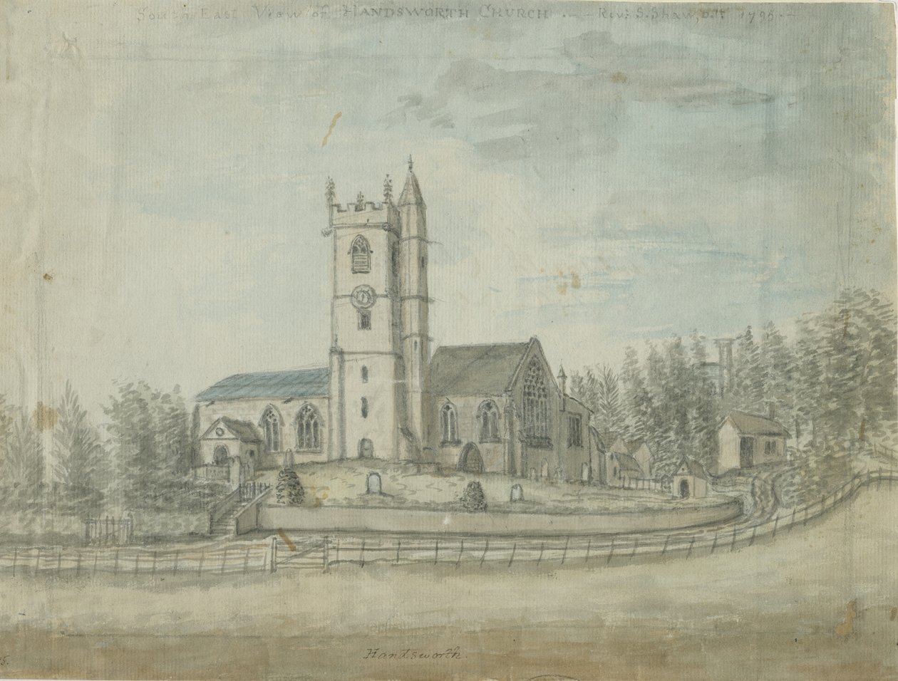 Handsworth Church: malba vodovými barvami, 1769 od Unbekannt