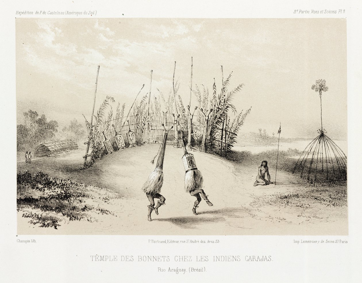Chrám čelenky indiánů Carajas, Brazílie, c 1843-1847 od Unbekannt