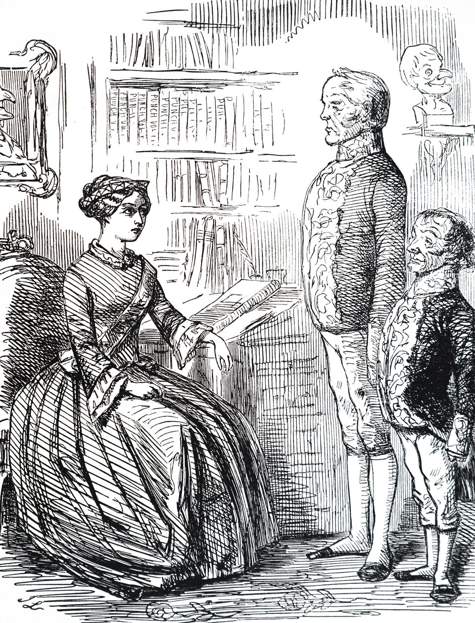 Henry John Temple, 3. vikomt Palmerston, předává královně Viktorii svou rezignaci. od Unbekannter Künstler