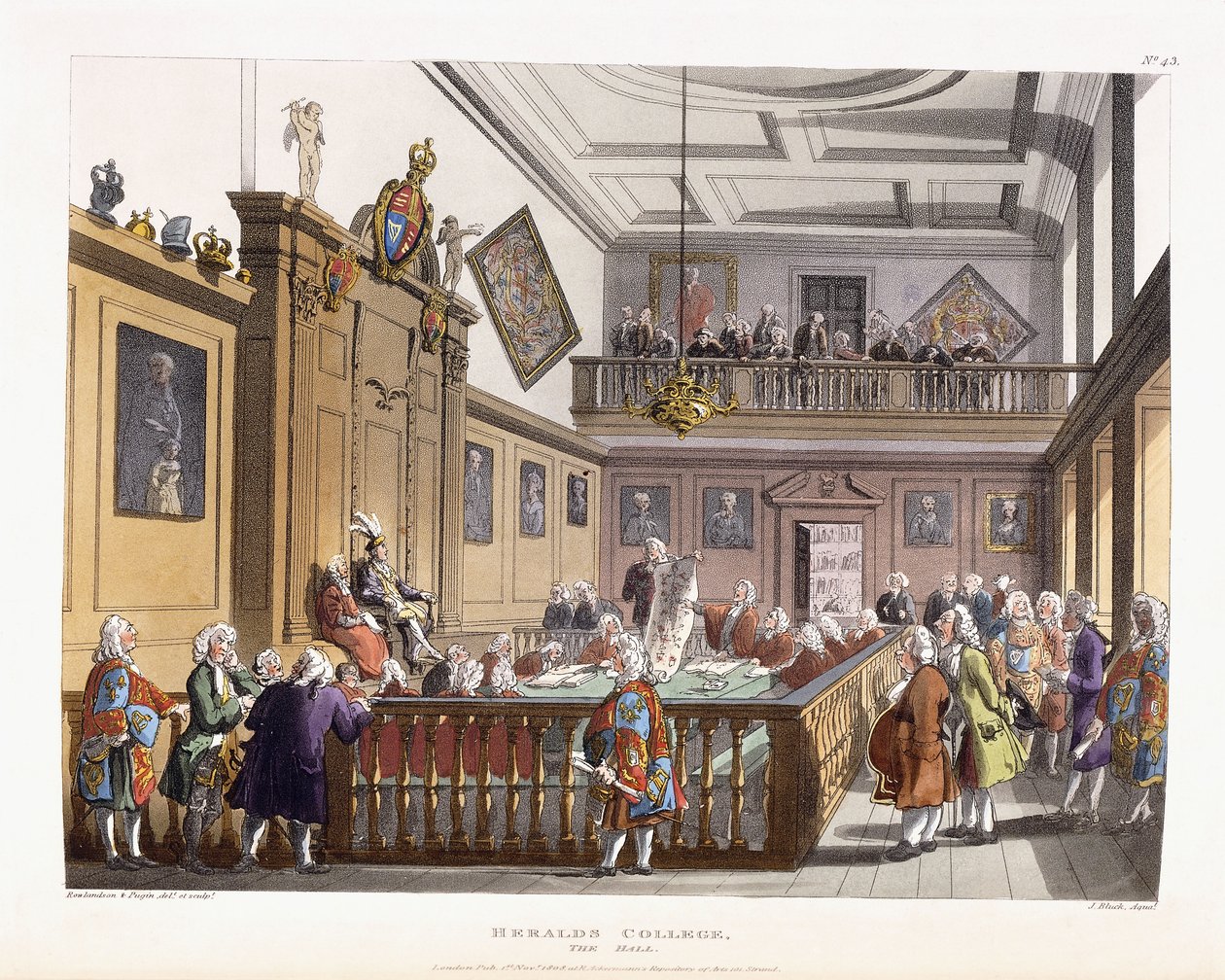 Heralds College: The Hall, z „Mikrokosmu Londýna“, 1808-1810 od Unbekannt