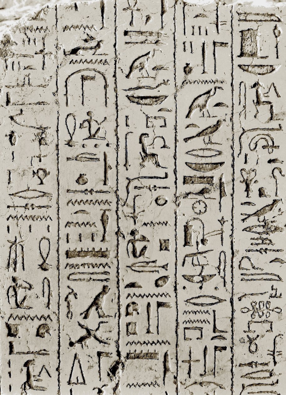 Hieroglyfy období Ramesside, Denderah, Egypt. od Leopold Blonder