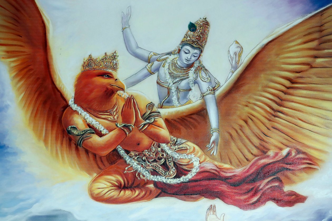Hinduistický chrám a jeskyně Srini Aa Batu, hinduistický bůh Višnu, Kula Lumpur, Malajsie (foto) od Unbekannt