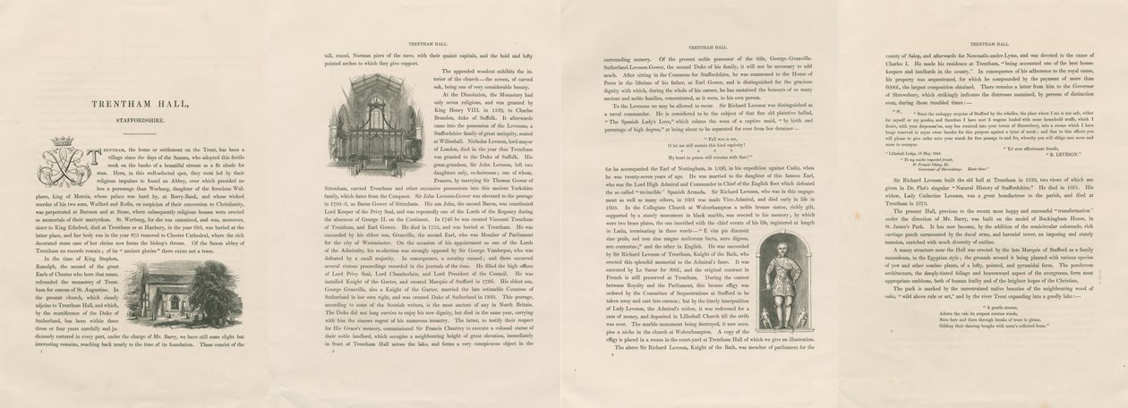 Historický popis Trentham Hall: tištěný a [19. století] od Unbekannt