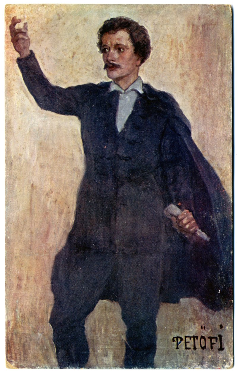 Dějiny. Maďarsko. Básník a revolucionář Sandor Petofi. Pohlednice, Maďarsko, kolem roku 1920 (pohlednice) od Unbekannter Künstler