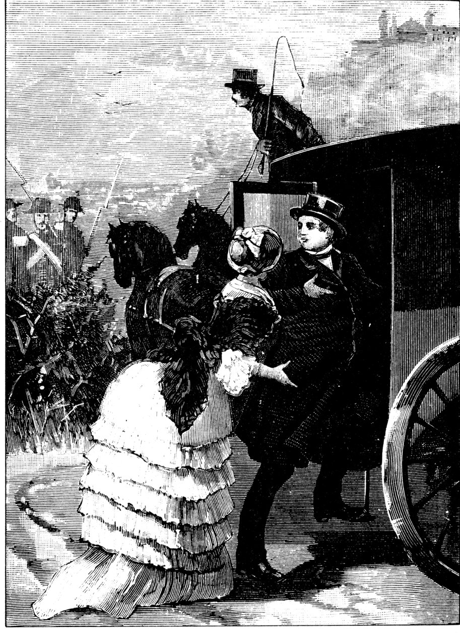 Dějiny starověkého Říma. Útěk z Říma v civilu papeže Pia IX. za republiky v roce 1849. Rytina L. Stefanoni 1885 od Unbekannt