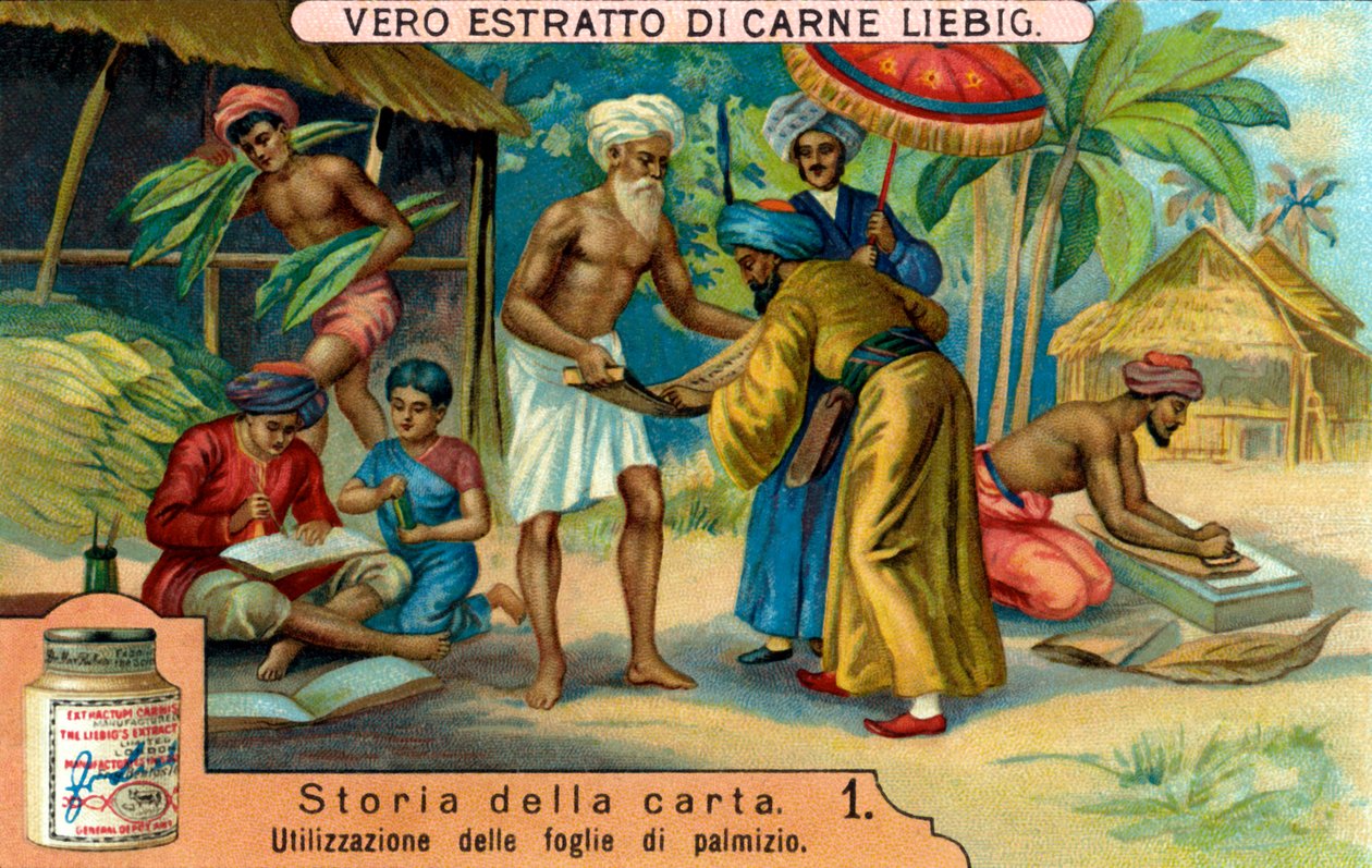 Historie papíru: Použití palmových listů od Unbekannter Künstler