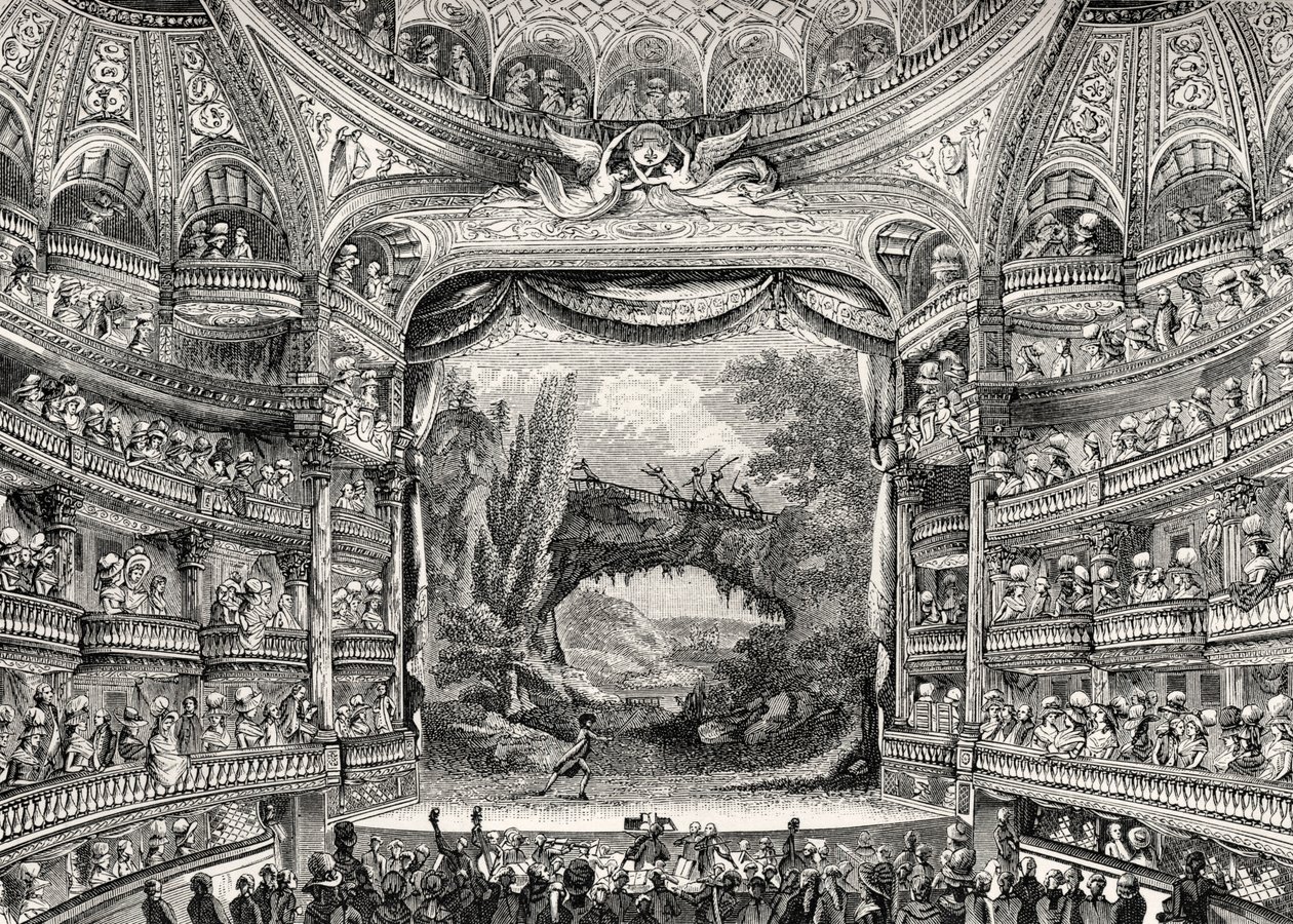 Teatterin historia: Variétés Amusantes -teatteri Pariisissa (nykyisin Théâtre-Francais) od Unbekannter Künstler