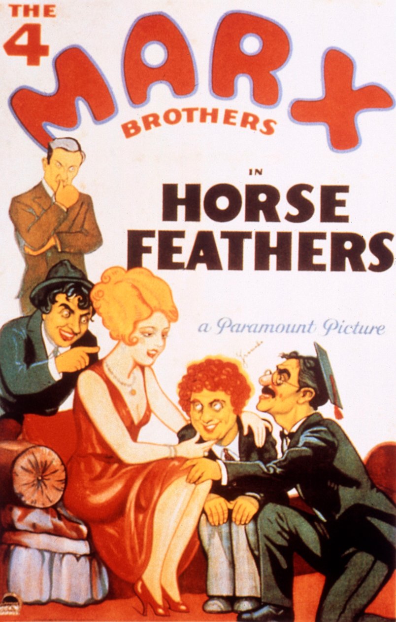 Filmový plakát Horse Feathers s bratry Marxovými od NormanzMcLeoda z roku 1932 od Unbekannt