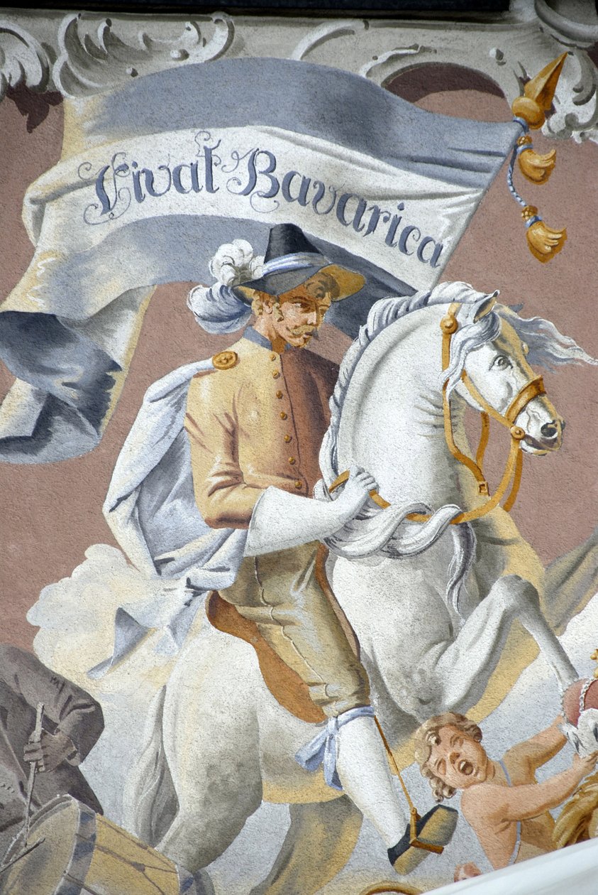 Jezdec na koni, Fresco, Baviere, Německo. od Unbekannter Künstler