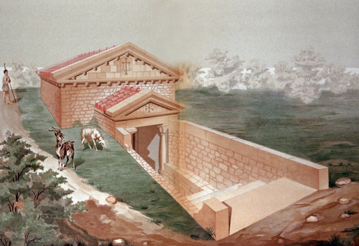 Hypogee Martyrium z Poitiers, asi 1880 (litografie) od Unbekannter Künstler