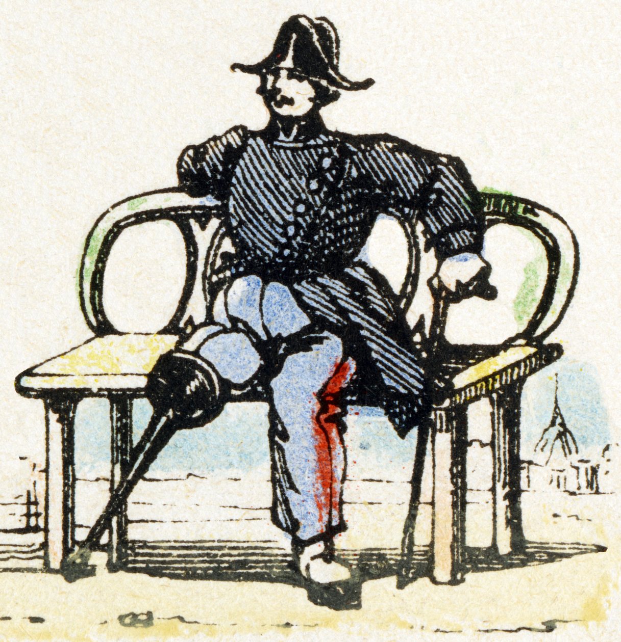 I - Invalide - Abeceda - dětská zábava - Image epinal, populární série c.1890 (ilustrace) od Unbekannt