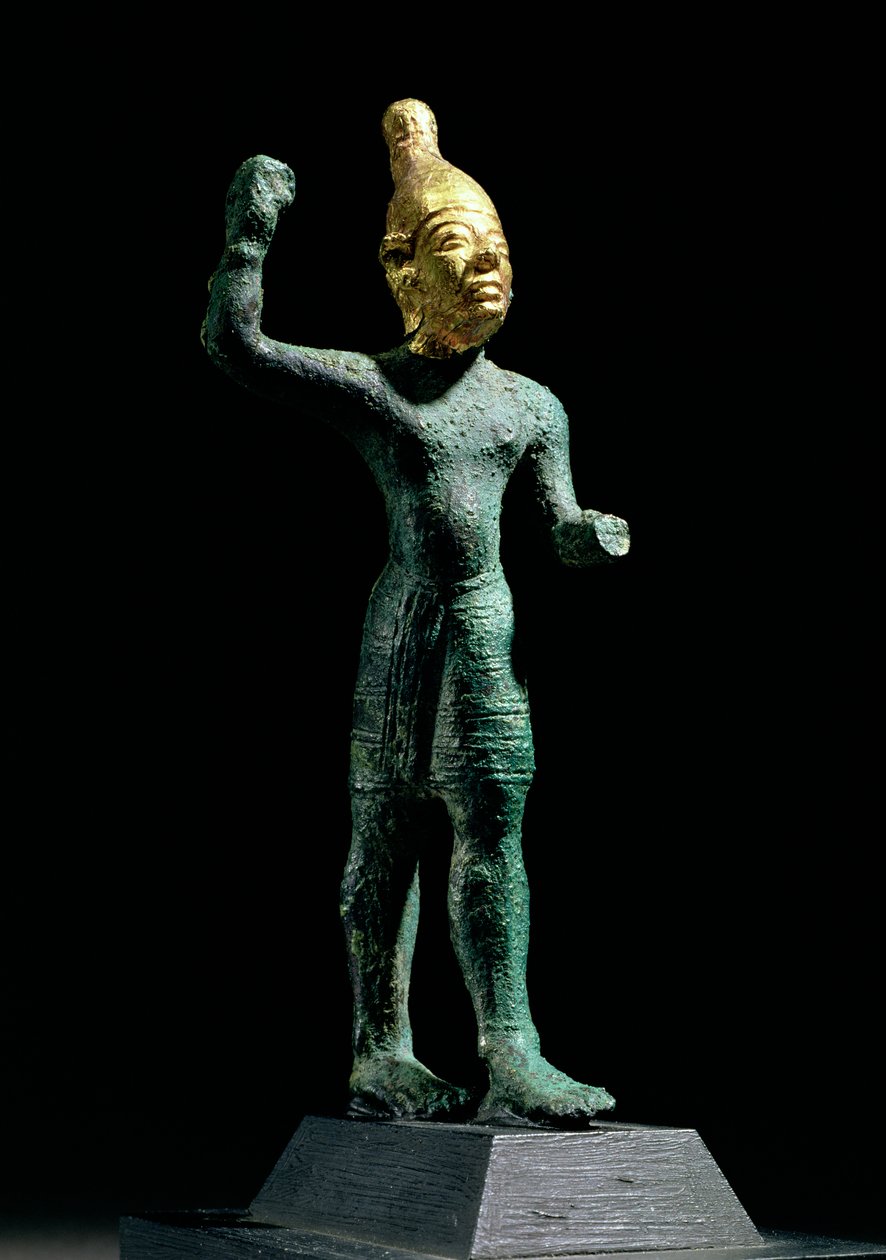 Idol boha bouře Baala, ze Sýrie, doba bronzová (asi 1350-1250 př.nl) (bronz a zlato) od Unbekannt