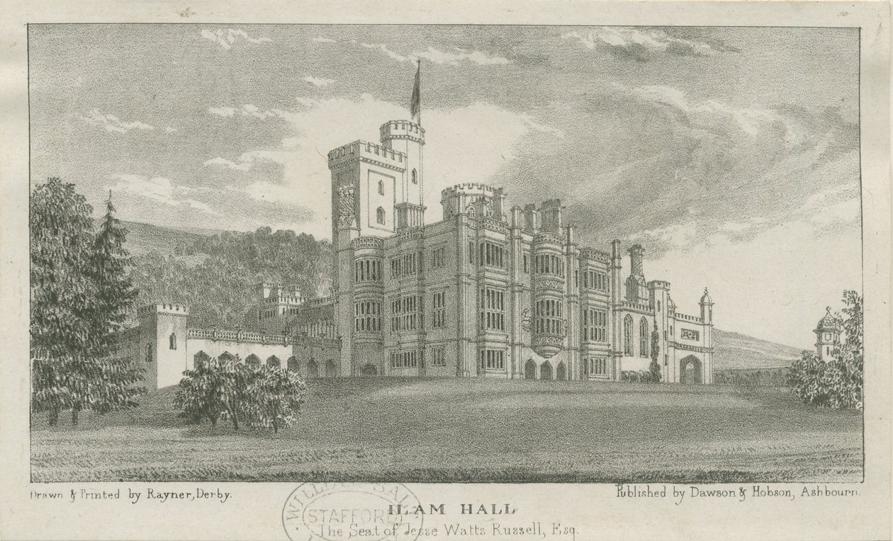 Ilam Hall: litografie, nd [kolem roku 1839] od Unbekannt