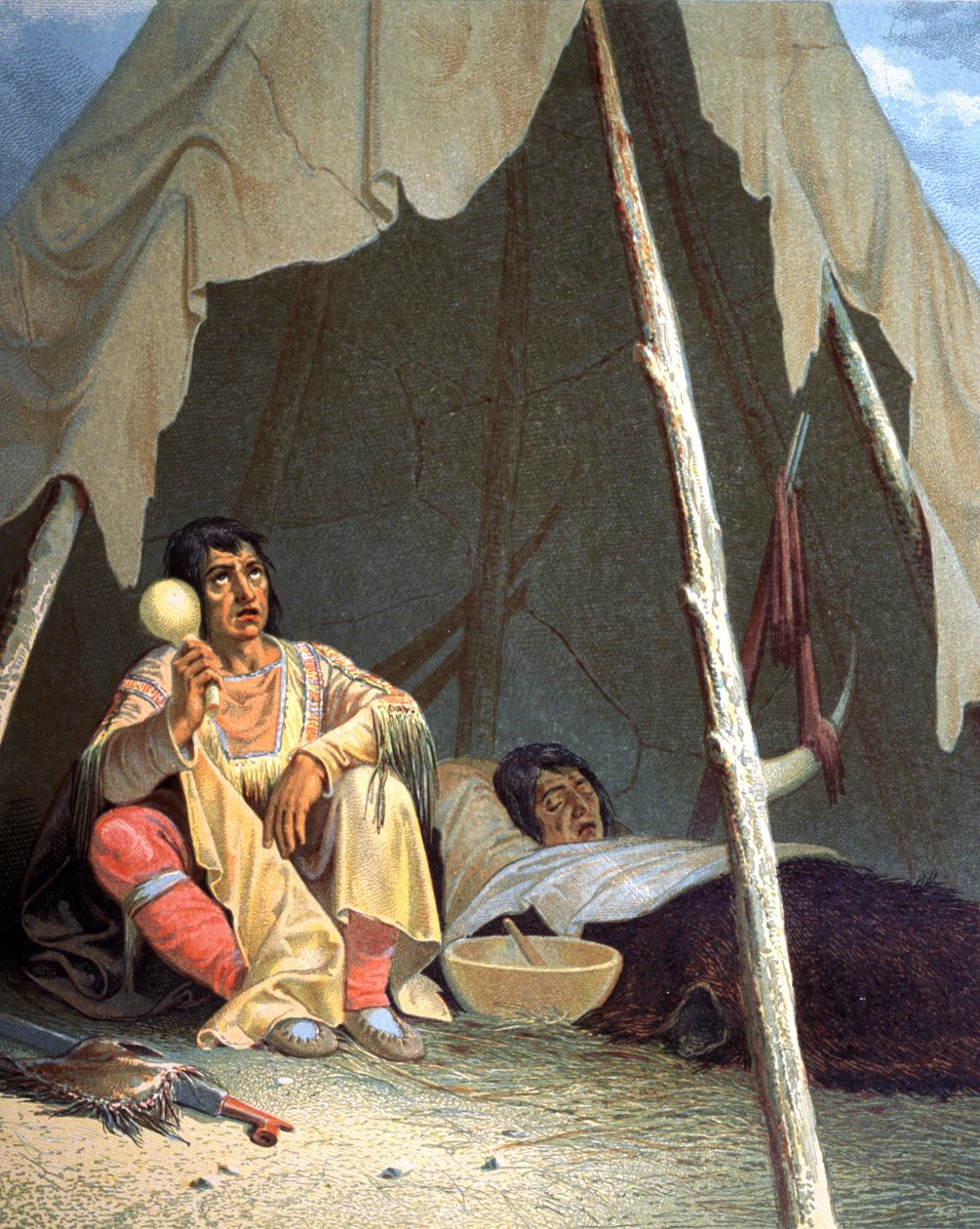 Indiánské kmeny Spojených států, USA, druhá polovina 19. století (ilustrace) od Unbekannter Künstler