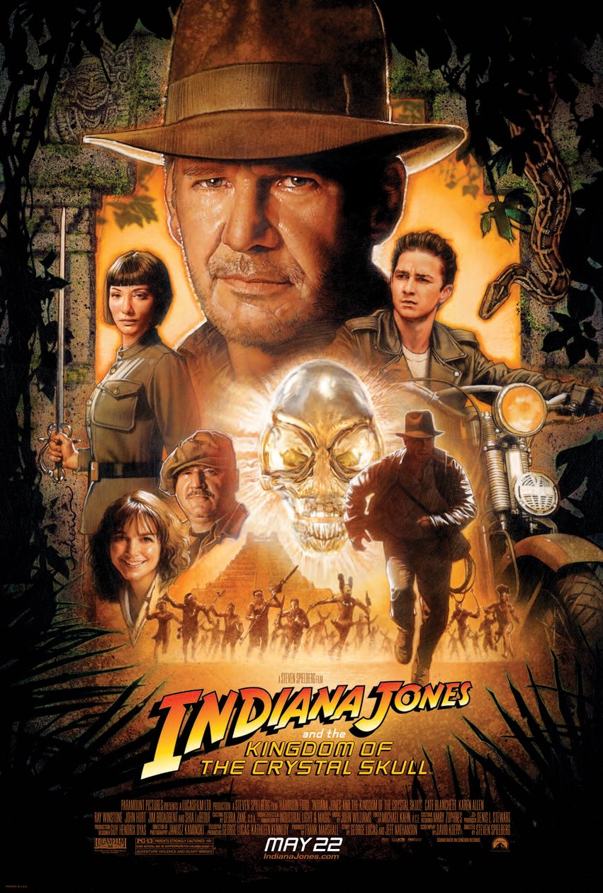 Indiana Jones a království křišťálové lebky od Stevena Spielberga, 2008 (plakát) od Unbekannter Künstler