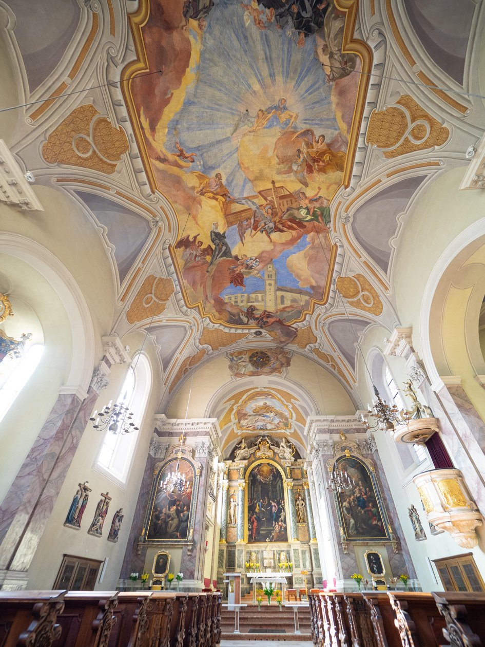 Interiérové a nástropní malby od Hanse Andreho, Servitenkirche, Innsbruck, Tyrolsko, Rakousko, Evropa (foto) od Unbekannter Künstler