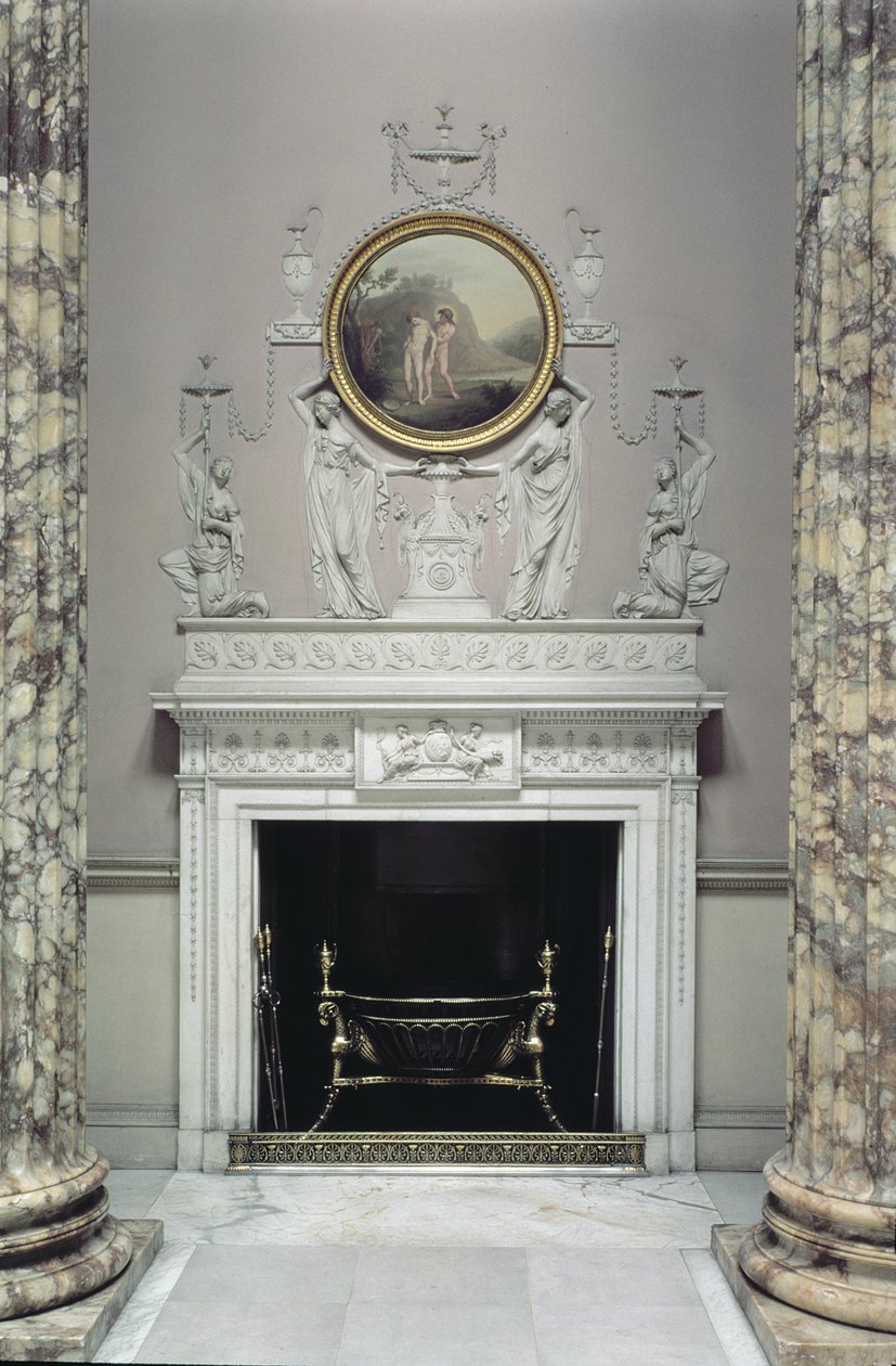 Interiér Marble Hall, Kedleston Hall, Derbyshire (foto) od Unbekannt