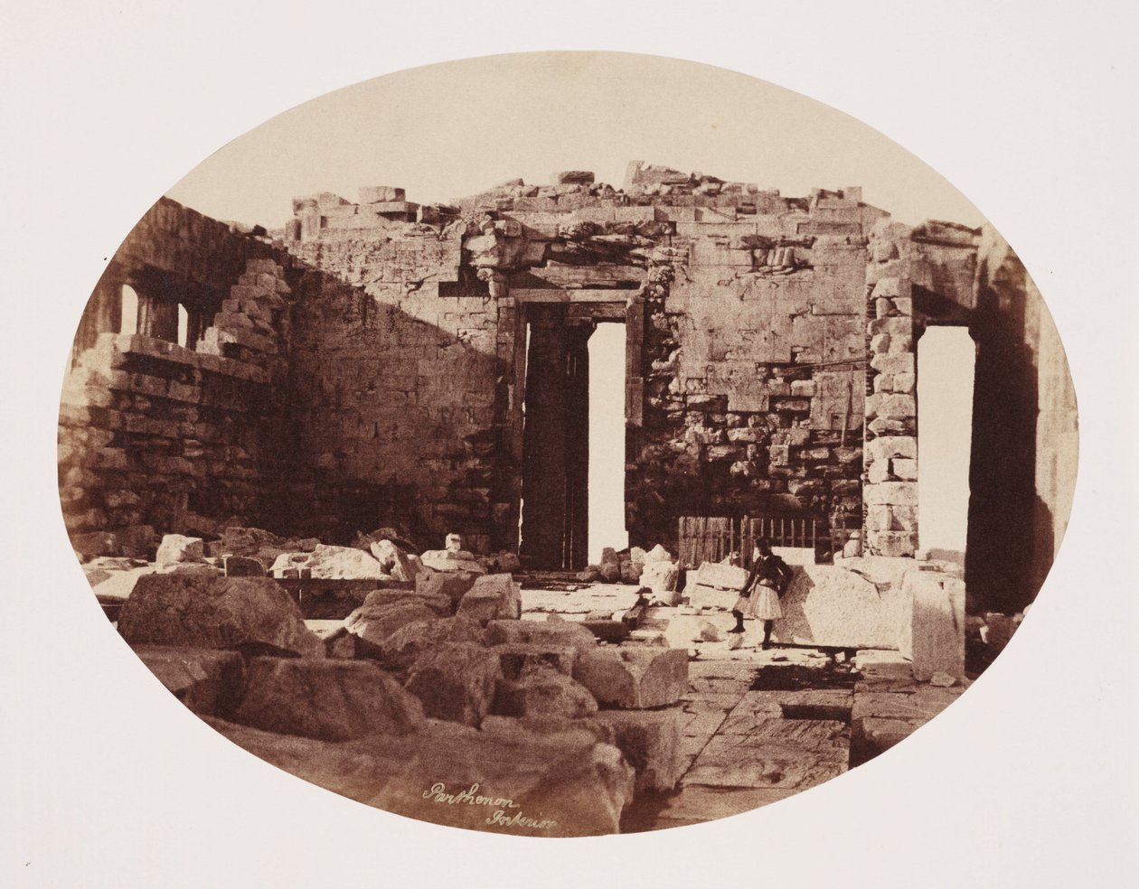 Interiér Parthenonu, Atény, c 1849 od Unbekannt