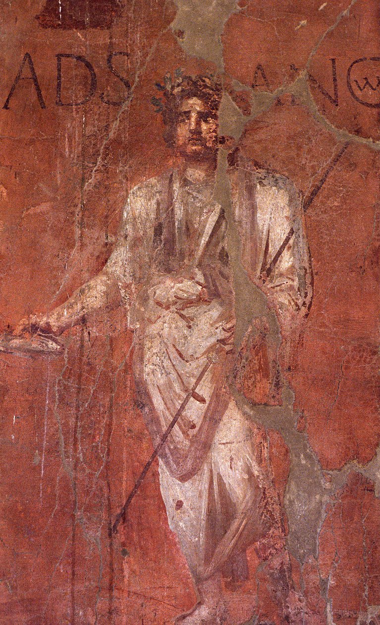 Itálie: Archeologické naleziště Pompeje na úpatí Vesuvu: Nástěnná freska od William M. Timlin