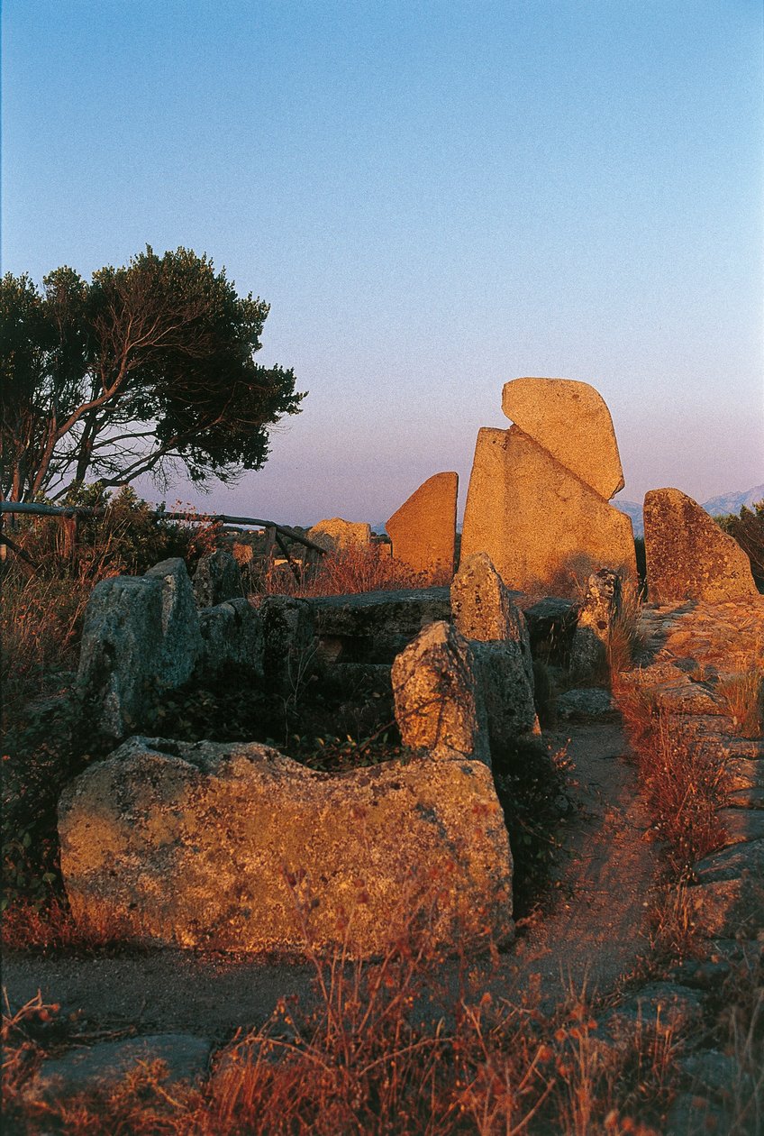 Itálie, Sardinie, Arzachena, provincie Olbia-Tempio, hrobka obrů Li Longhi, pohled zezadu od Nicolas d