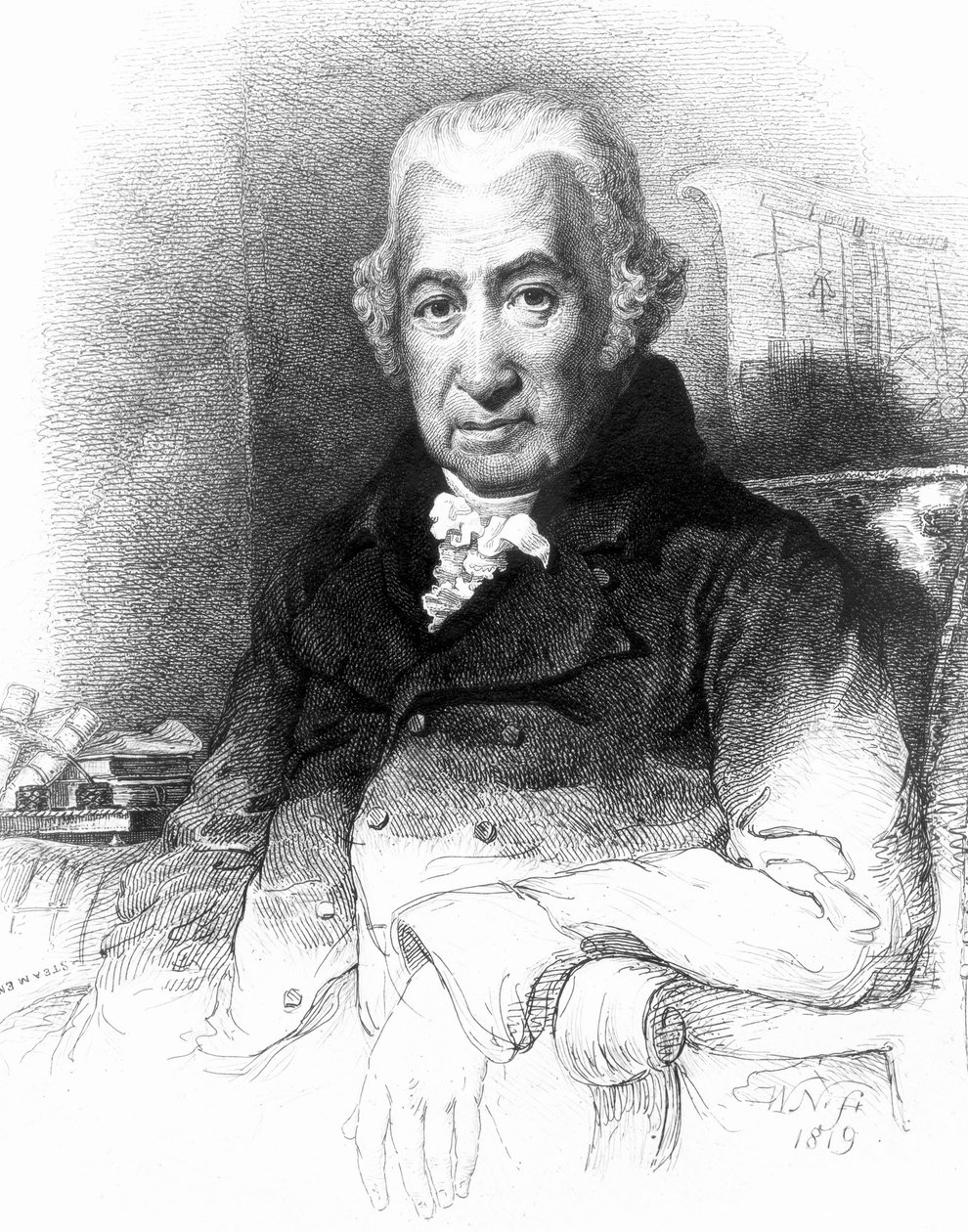 James Watt, skotský inženýr, počátek 19. století od Unbekannt