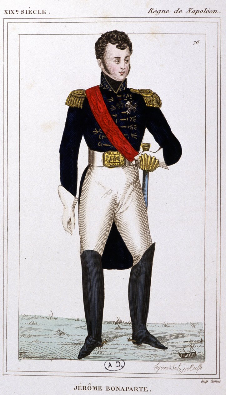 Jerome Bonaparte, asi 1810 (rytina) od Unbekannter Künstler