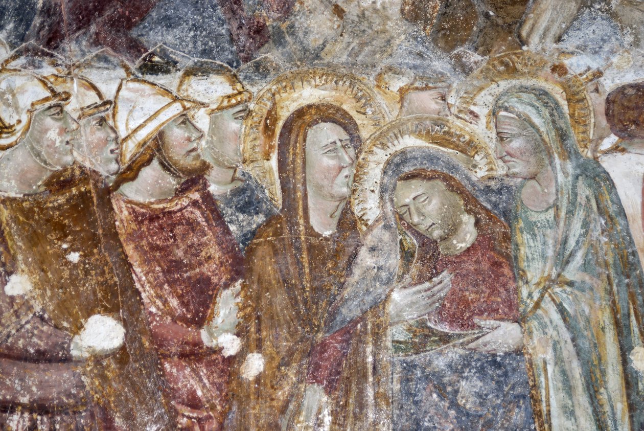 Ježíš Kristus se setkává se ženami v slzách. Obraz (freska) od Cathedrale Sant
