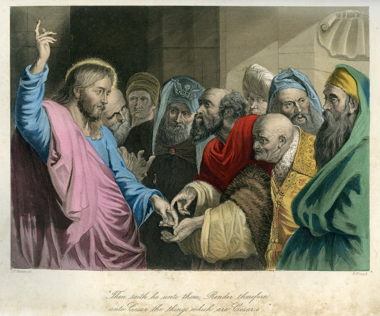 Ježíš držící římskou minci - Bible, Nový zákon od Unbekannter Künstler
