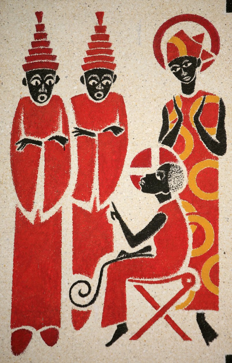 Ježíš v chrámu Fresku kostela opatství Keur Moussa navrhl a namaloval v roce 1963 Dom Georges Saget Keur Moussa Senegal od Unbekannt