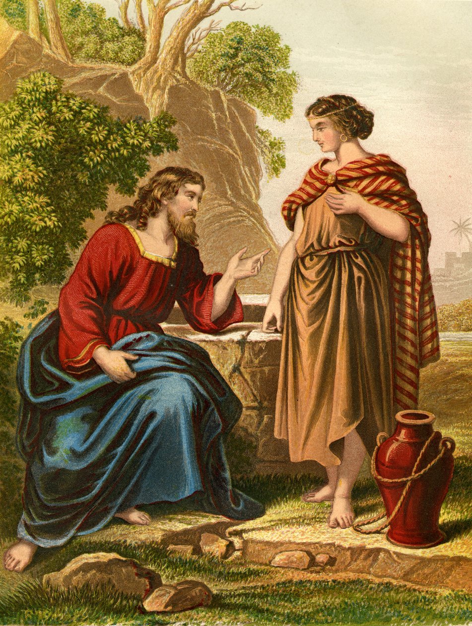 Ježíš hovoří se Samaritánkou - Bible od Unbekannter Künstler