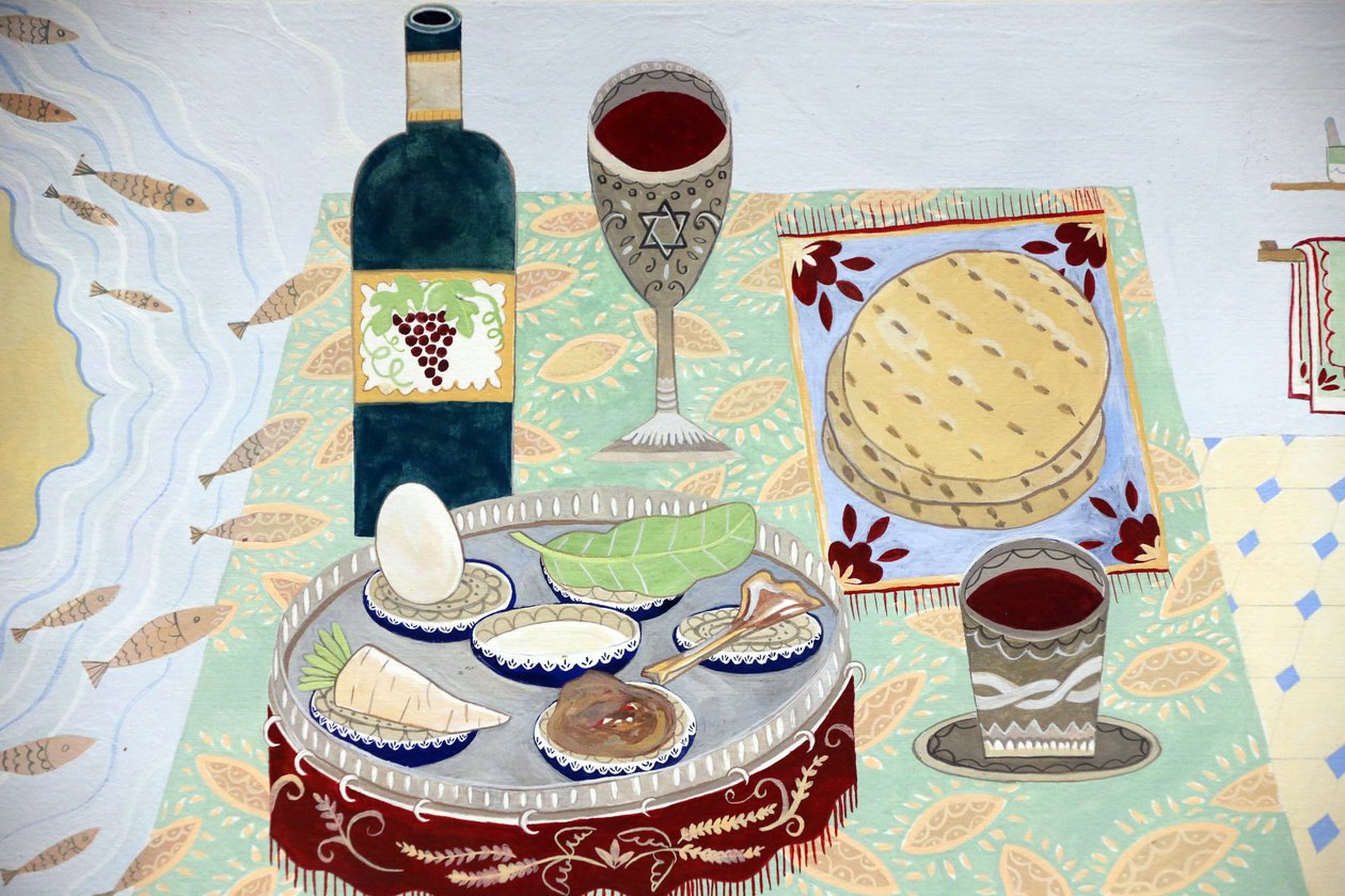 Židovské muzeum Švýcarska, Basilej, stůl pro seder Pesach (foto) od Unbekannt