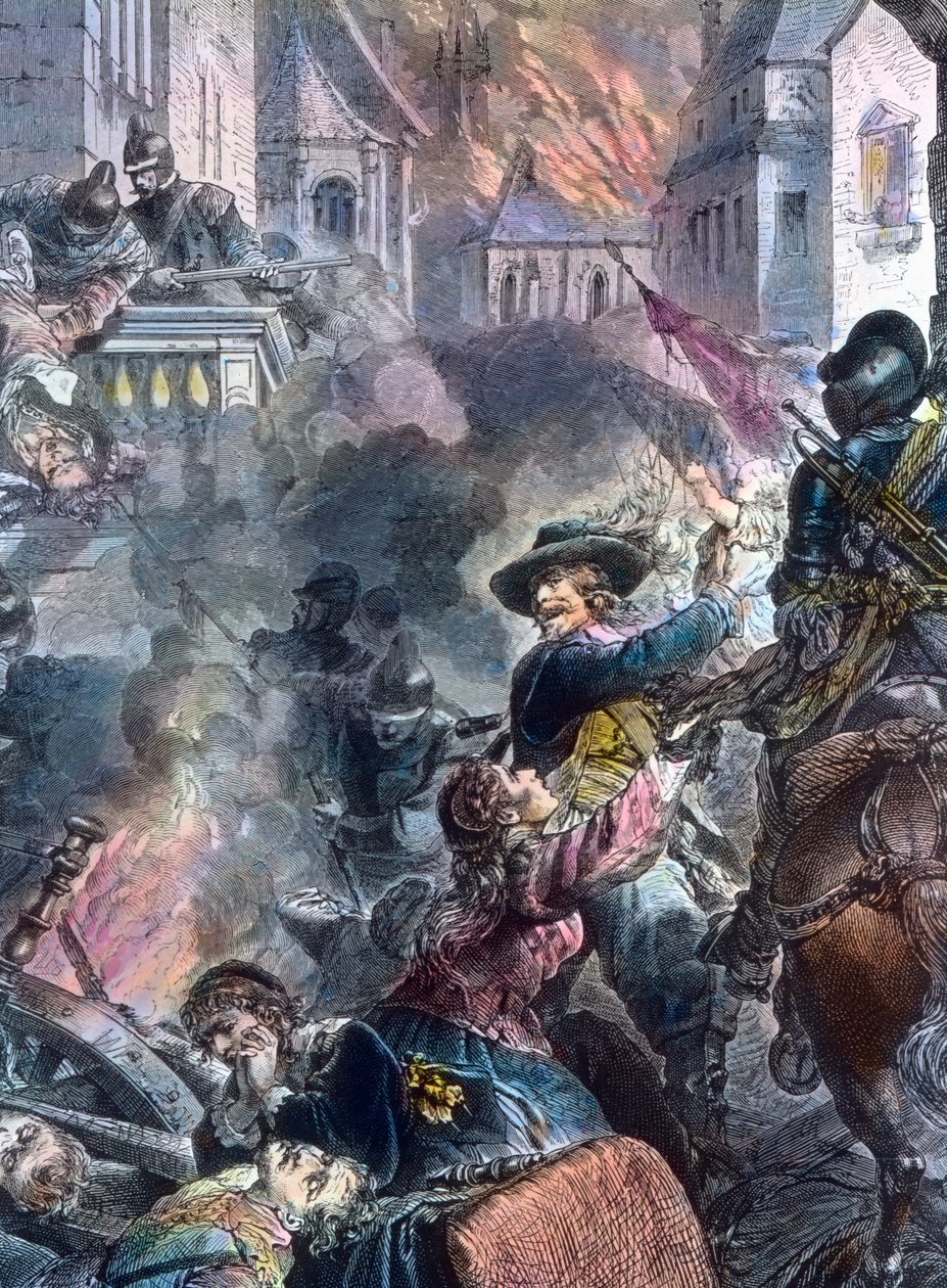 Johann Tserclaes bojující u města Magdeburg od Unbekannter Künstler