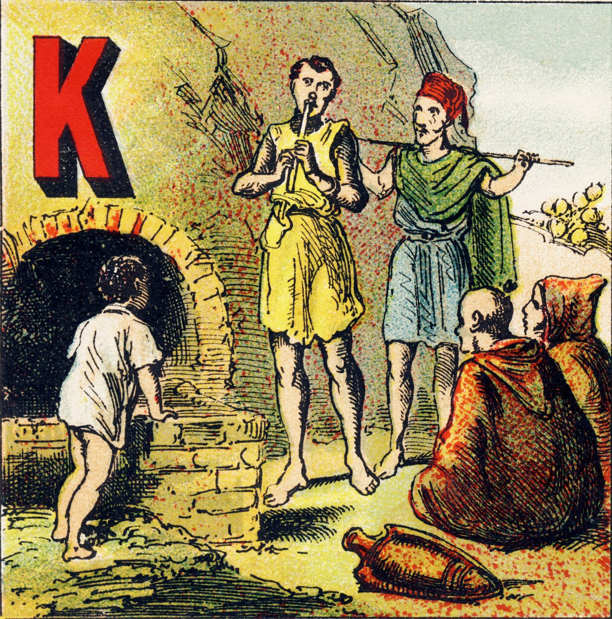 K: Kabylie. Kabylia je stát v Africe. Je obýván Kabyles - Rytina extrahovaná z Geographical Alphabet. Guerin-Muller et Cie, nakladatelství, Paříž od Unbekannt