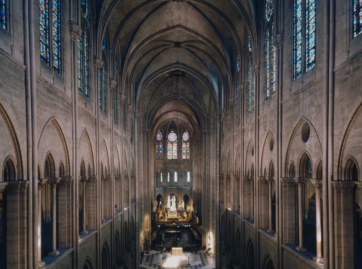 Katedrála Notre Dame de Paris, Paříž 4. Stavba z roku 1160, rehabilitace Viollet Le Duc od Unbekannter Künstler