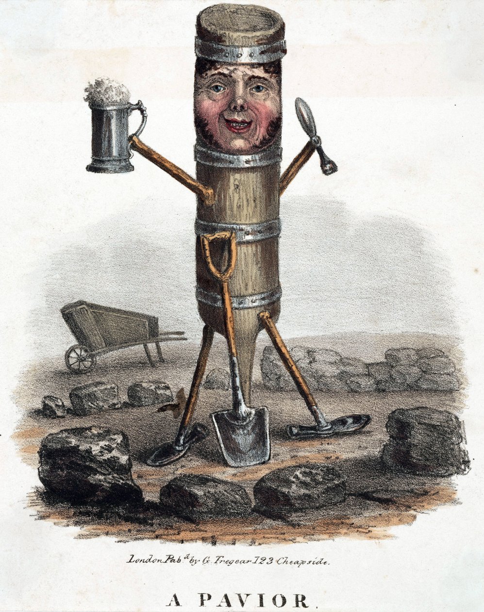 Dlaždič, postava zkonstruovaná nástroji svého řemesla, cca 1810-1860 od Unbekannt