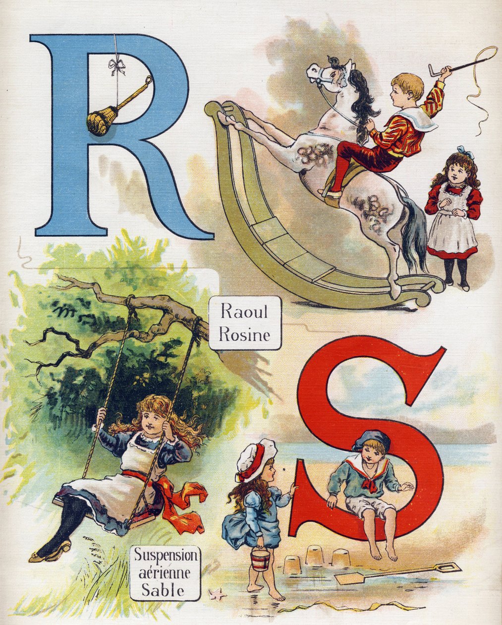Písmeno R & S: Raoul a Rosine, Vzduchové odpružení a písek. Rytina v "ABC L