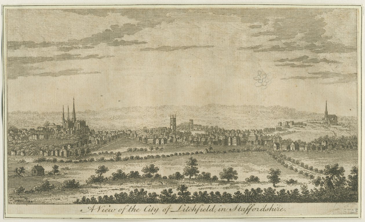 Lichfield – South West View: svědění a [konec 18. století] od Unbekannt