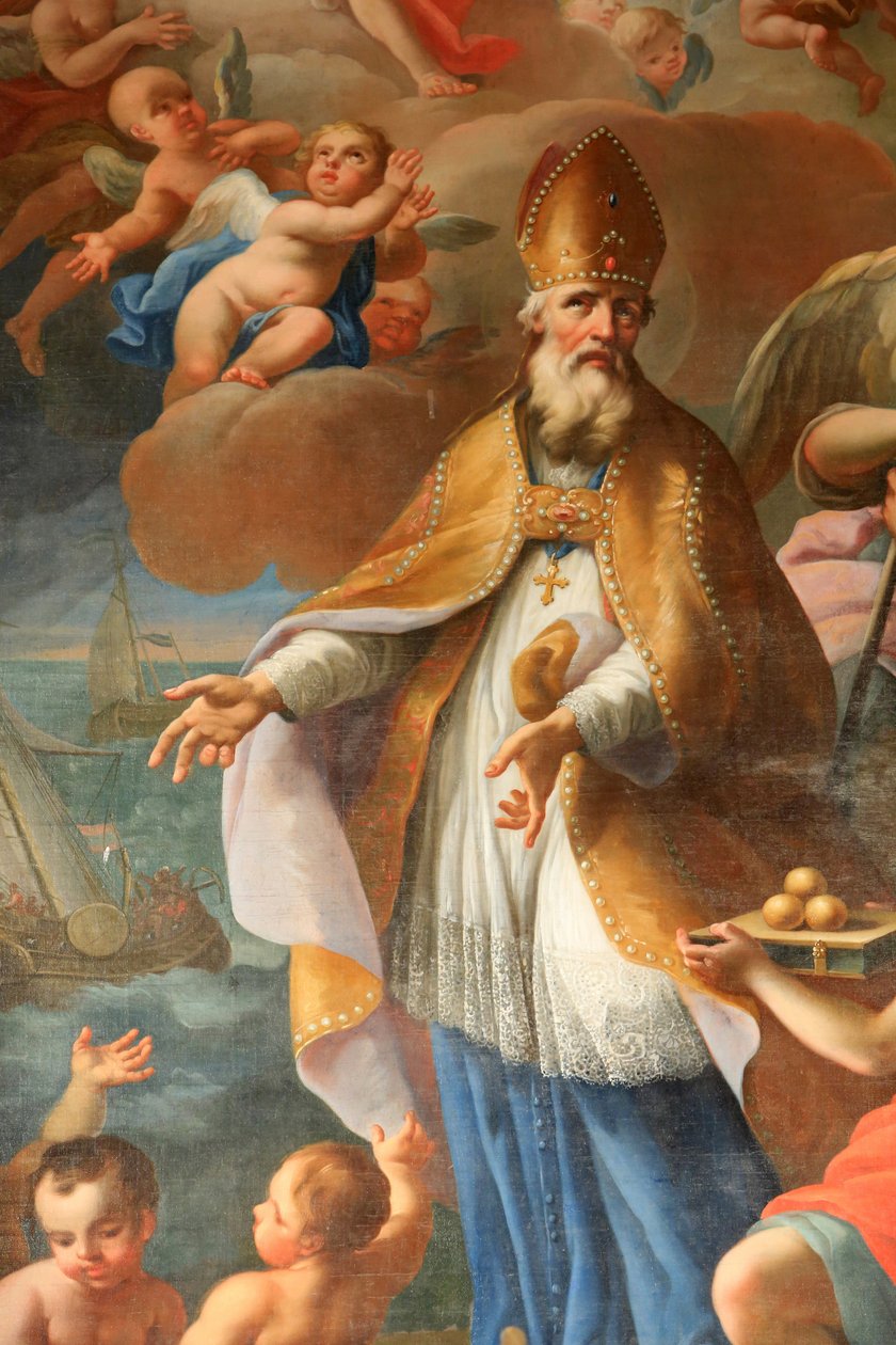 Život svatého Mikuláše, biskupa z Myry. Kostel St. Nicolas de Veroce, Saint-Nicolas de Veroce, Francie od Unbekannt