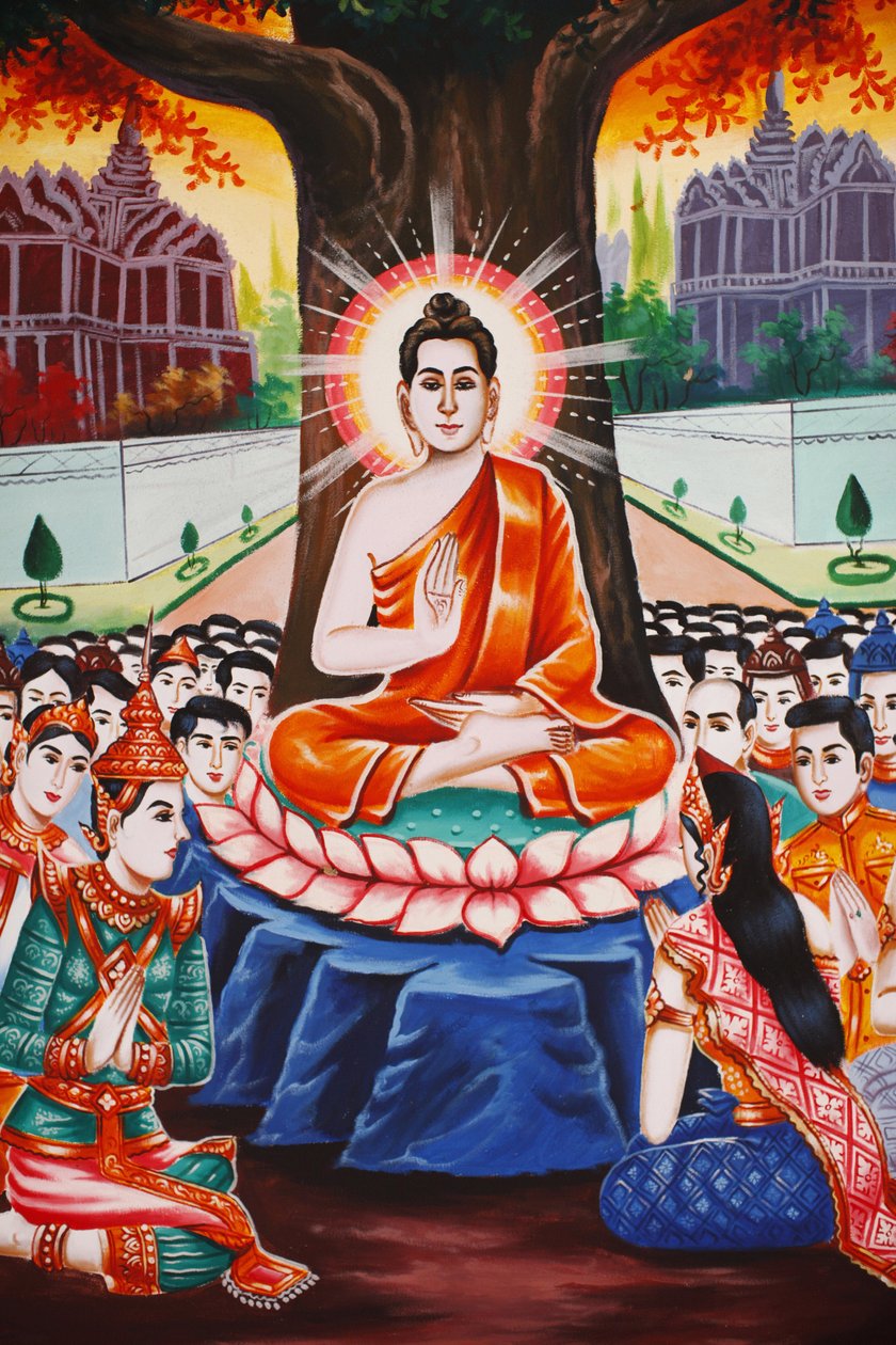 Život Buddhy Výuka lidí každý večer, Siem Reap, Kambodža od Unbekannt