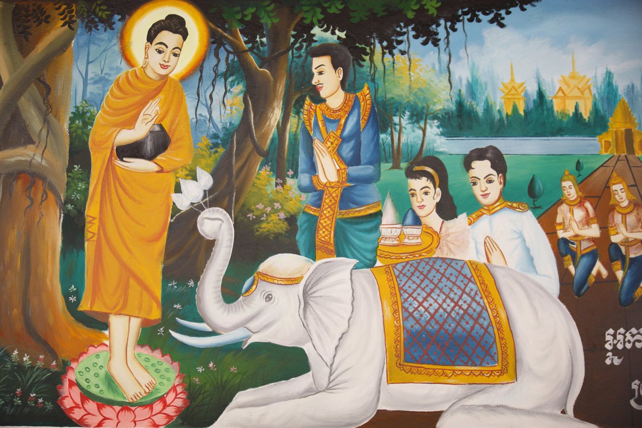 Život Buddhy: Divoký slon zkrocený milující laskavostí, Siem Reap, Kambodža od Unbekannt