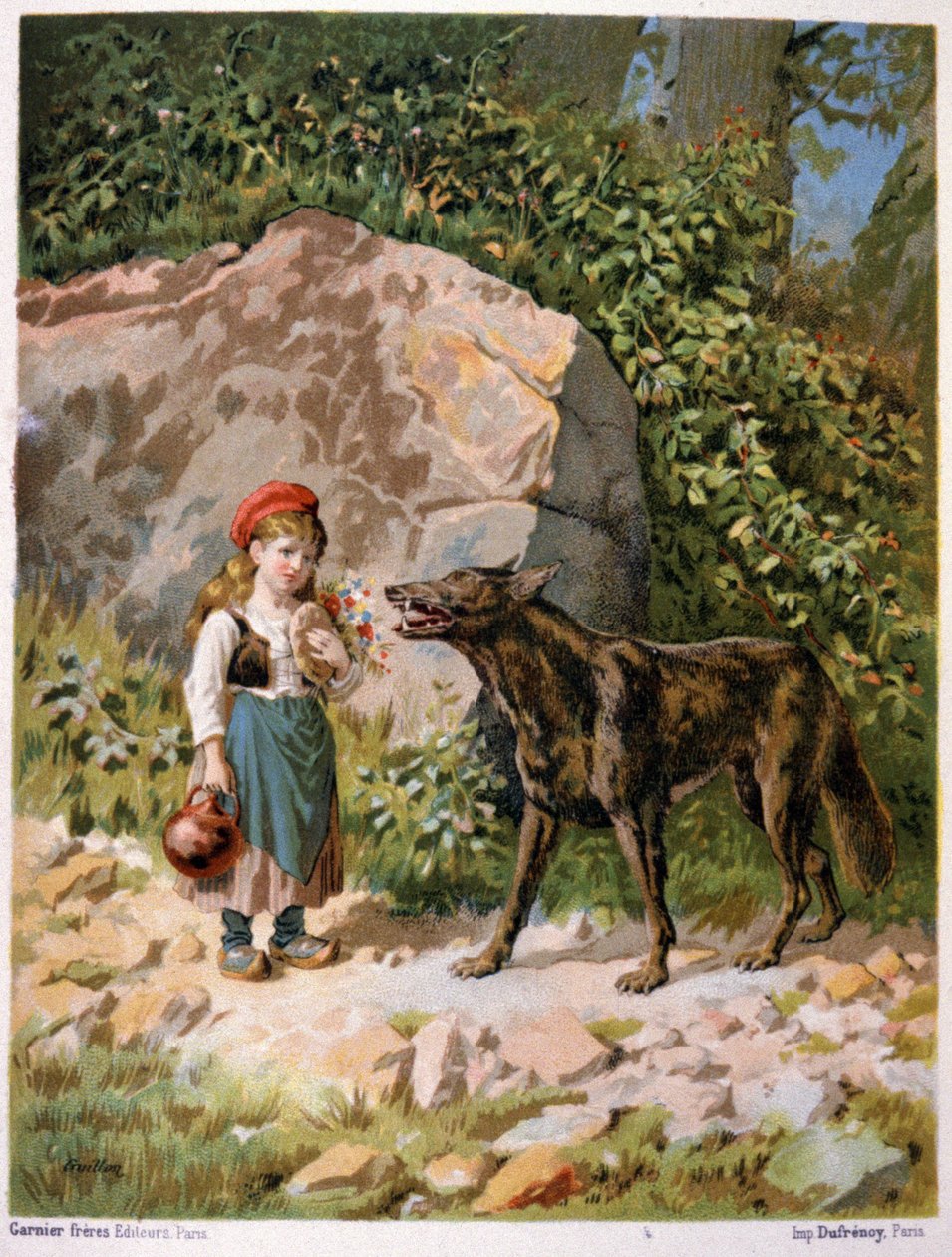 Červená Karkulka a vlk, konec 19. století (ilustrace) od Unbekannter Künstler