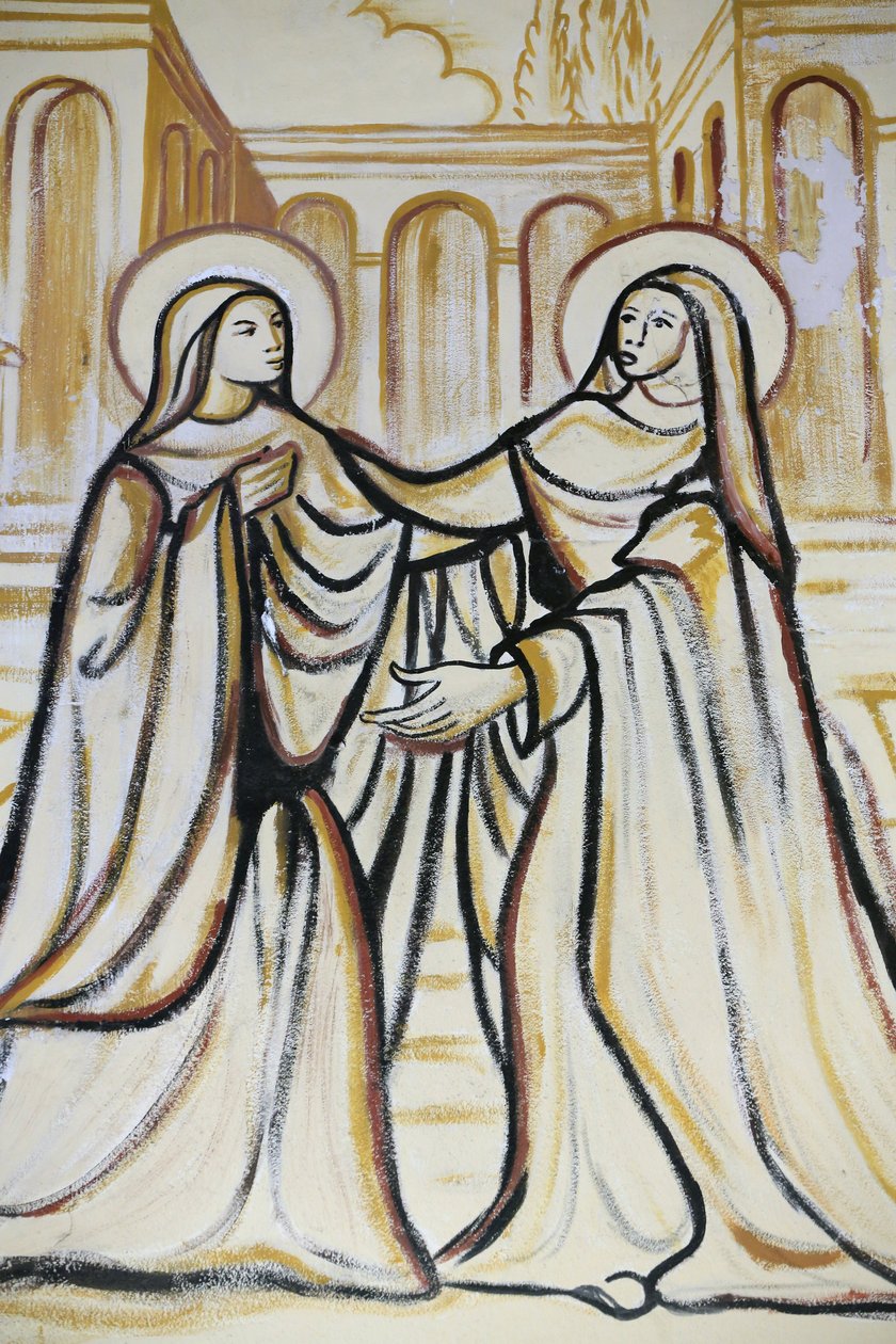 Katedrála Nejsvětějšího Srdce Lomé. Navštívení (návštěva Marie s Alžbětou, jak je zaznamenána v Lukášově evangeliu). Lome. Jít od Unbekannt