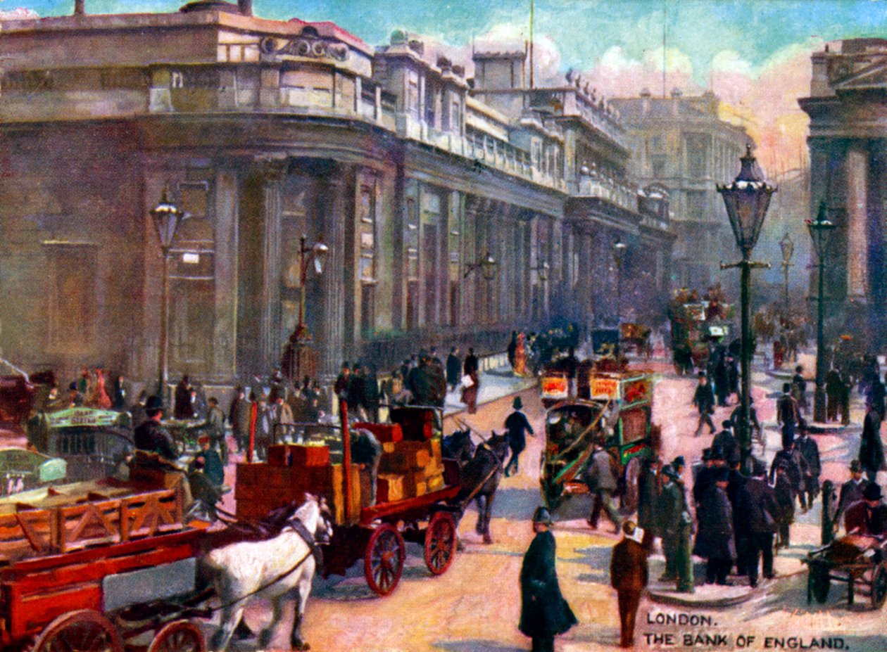 Londýn - Bank of England. Na počátku 20. století. od Unbekannter Künstler