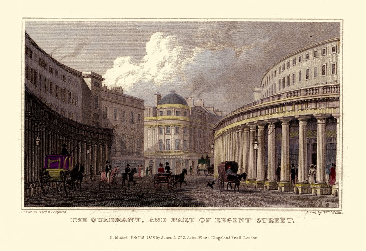 Pohledy na Londýn: The Quadrant a část Regent Street. od Unbekannter Künstler