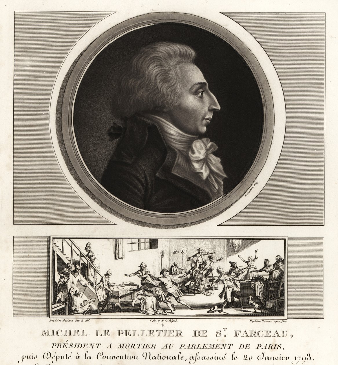Louis-Michel le Peletier, markýz ze Saint-Fargeau (1760-1793), francouzský politik a mučedník francouzské revoluce od Unbekannt