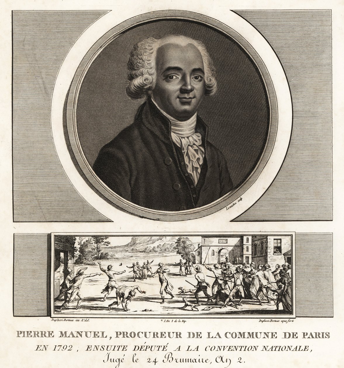 Louis Pierre Manuel, autor, Prucurer do komuny Paříž, gilotinou 1793 od Unbekannt