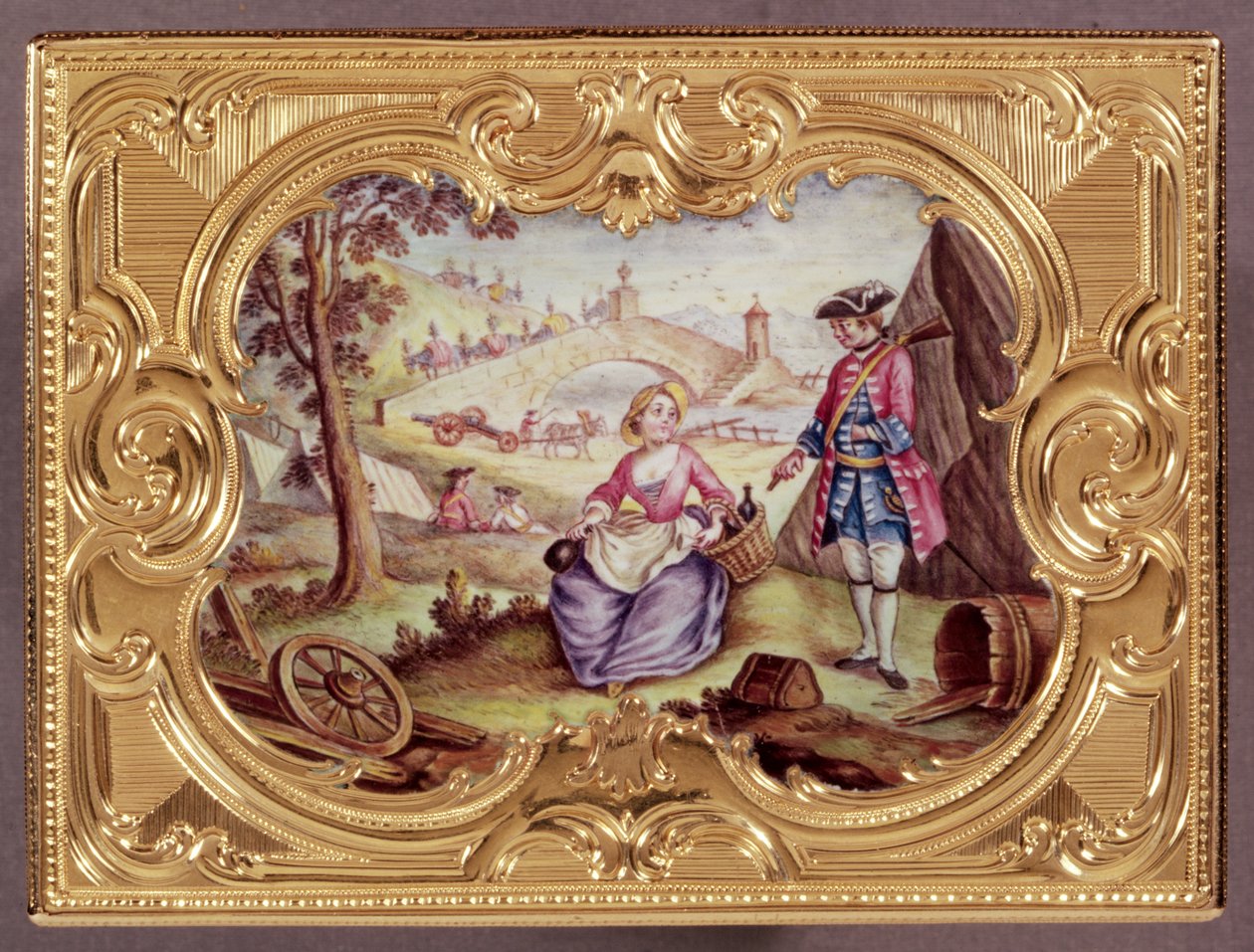 Smaltovaná a zlatá tabatěrka Louis XV od J.F.Garauda od Unbekannt