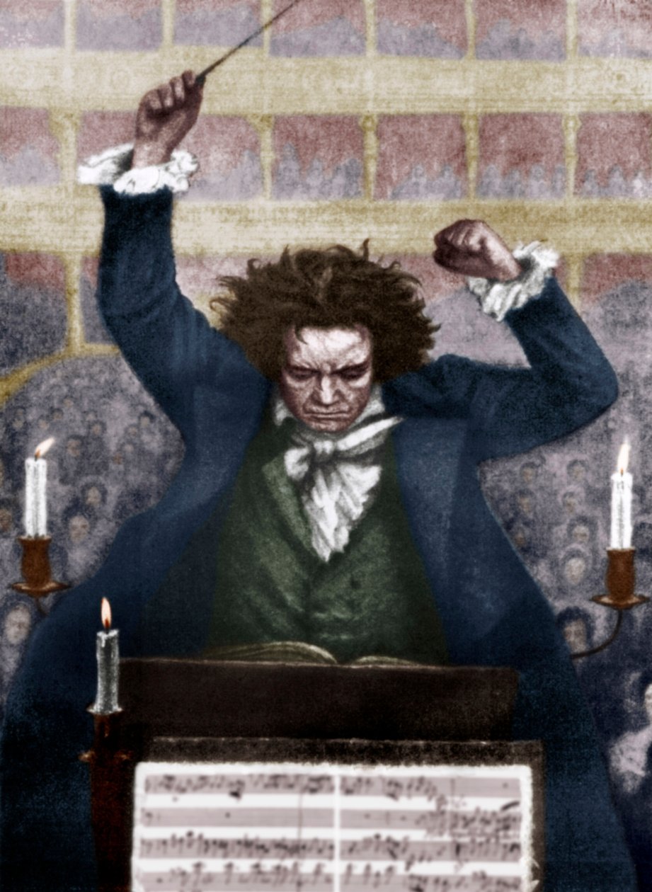 Ludwig van Beethoven diriguje taktovkou - Katzaroff. Německý skladatel od Unbekannt